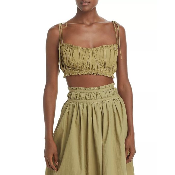 RHODE Pari Ruched Crop Top - Herbarium - NWT - Size 6 - Picture 4 of 4